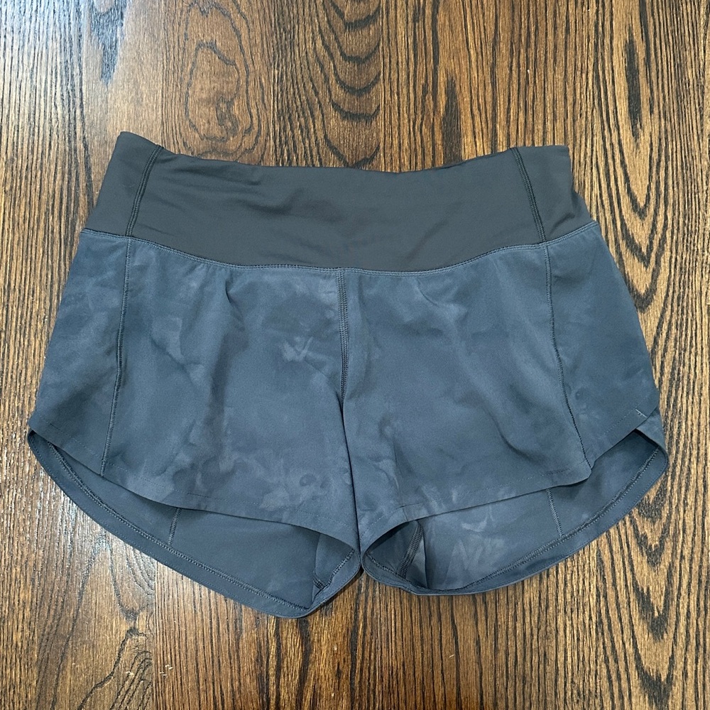 Lululemon Speed Up Shorts in black/grey Tye Die